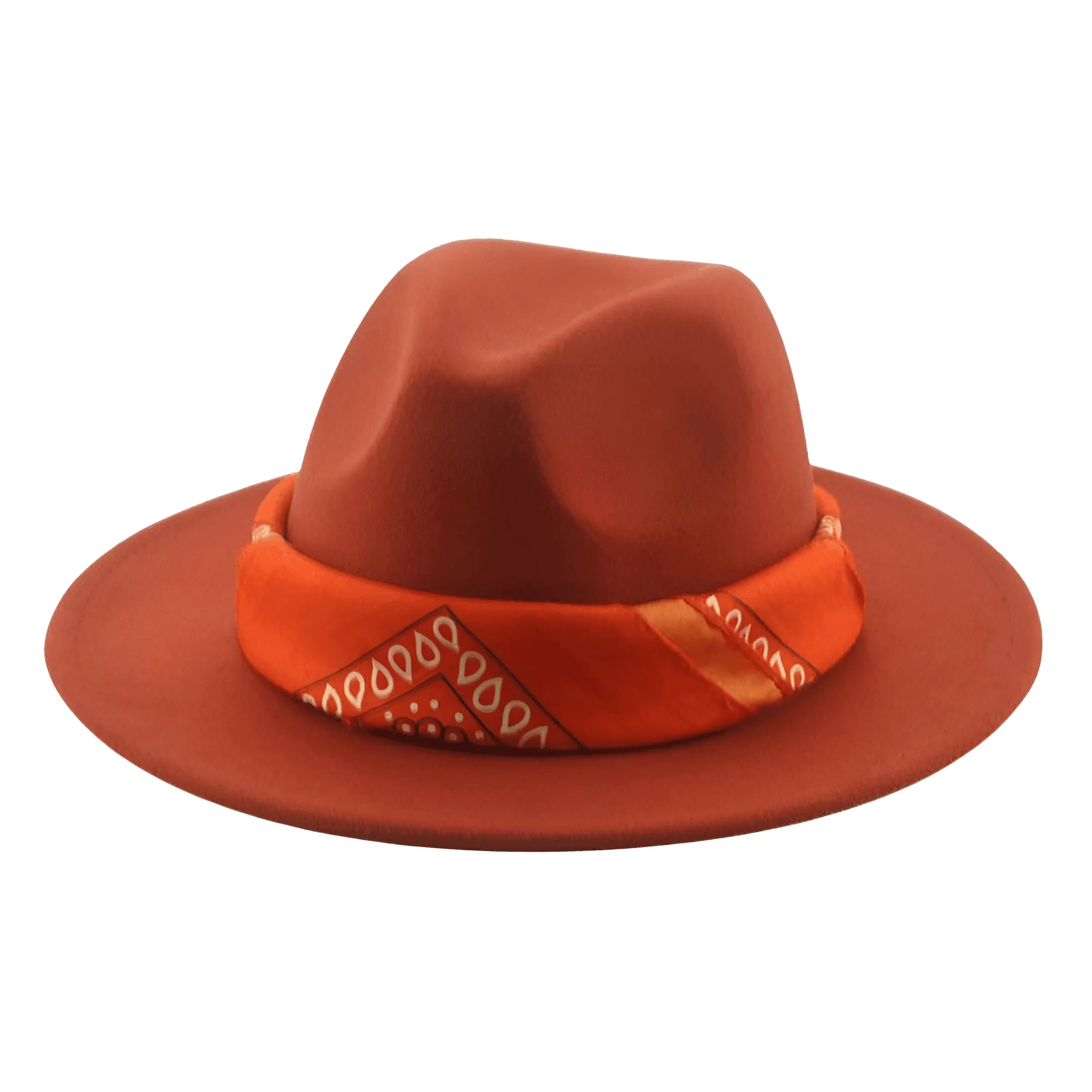 Fedora Hat With Decorative Bandana