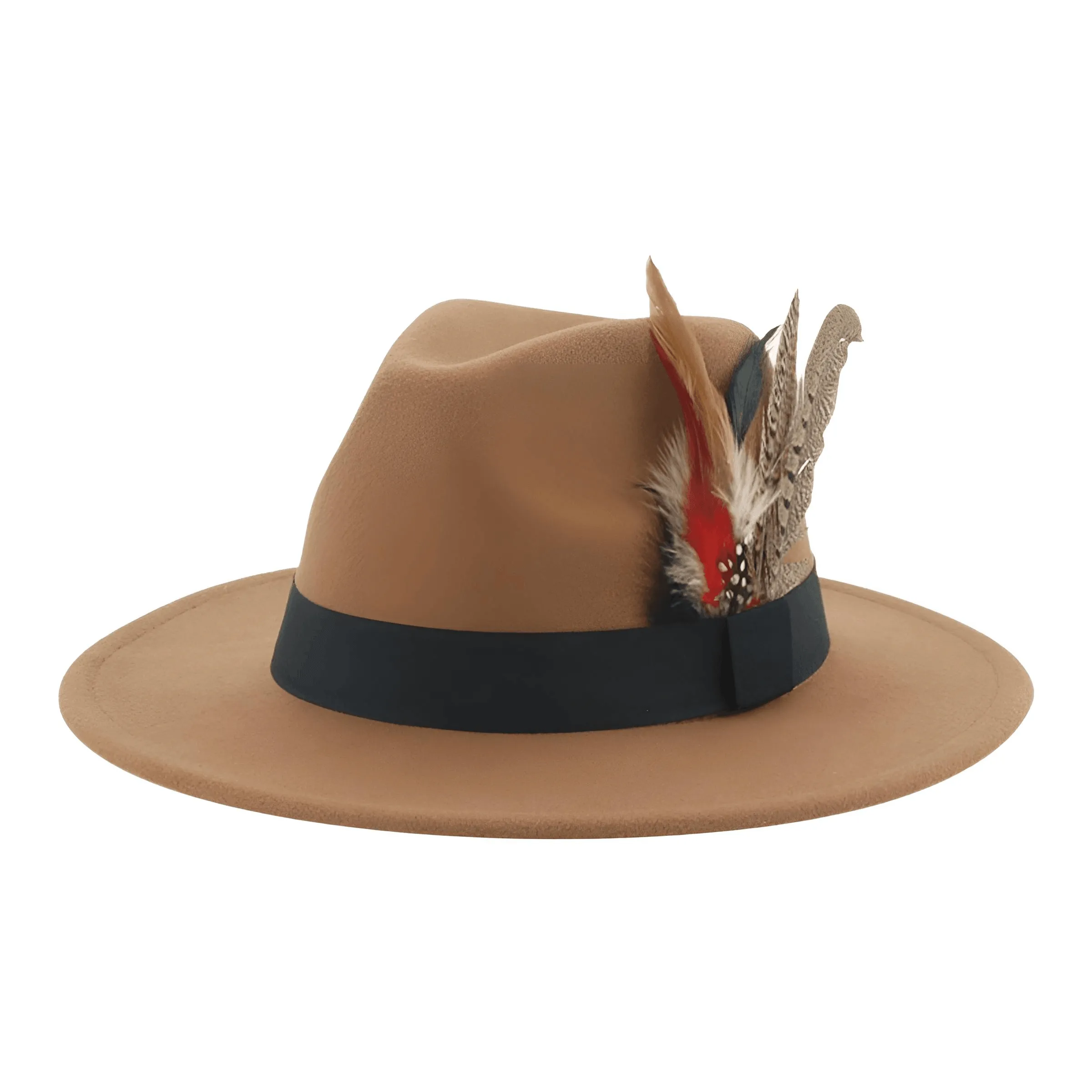 Fedora With Feather Band Detailing For Men & Women