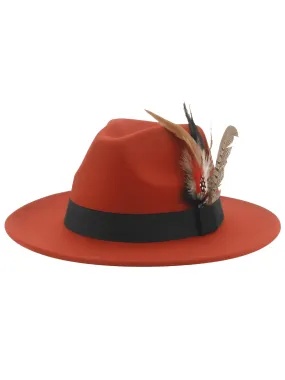 Fedora With Feather Band Detailing For Men & Women