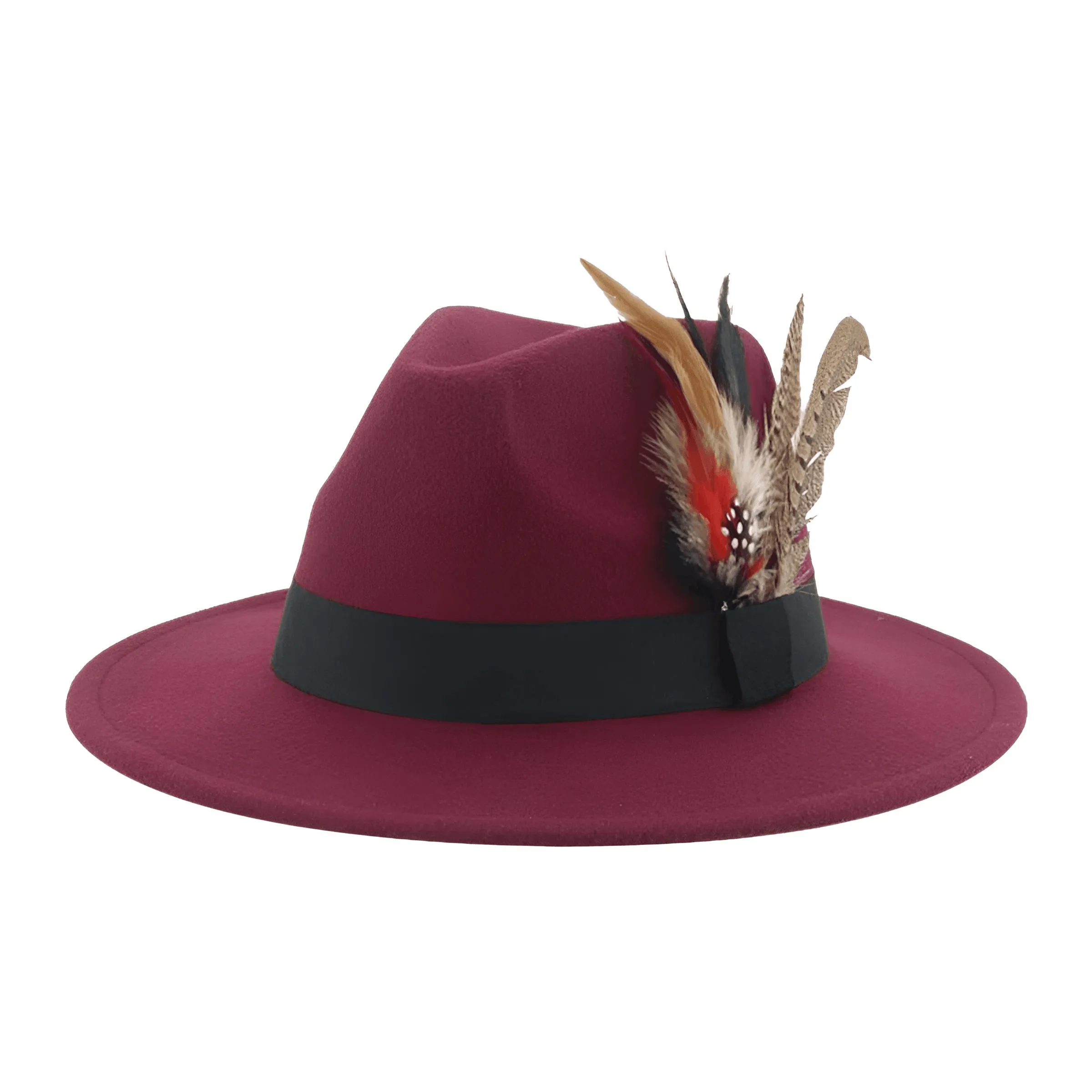 Fedora With Feather Band Detailing For Men & Women