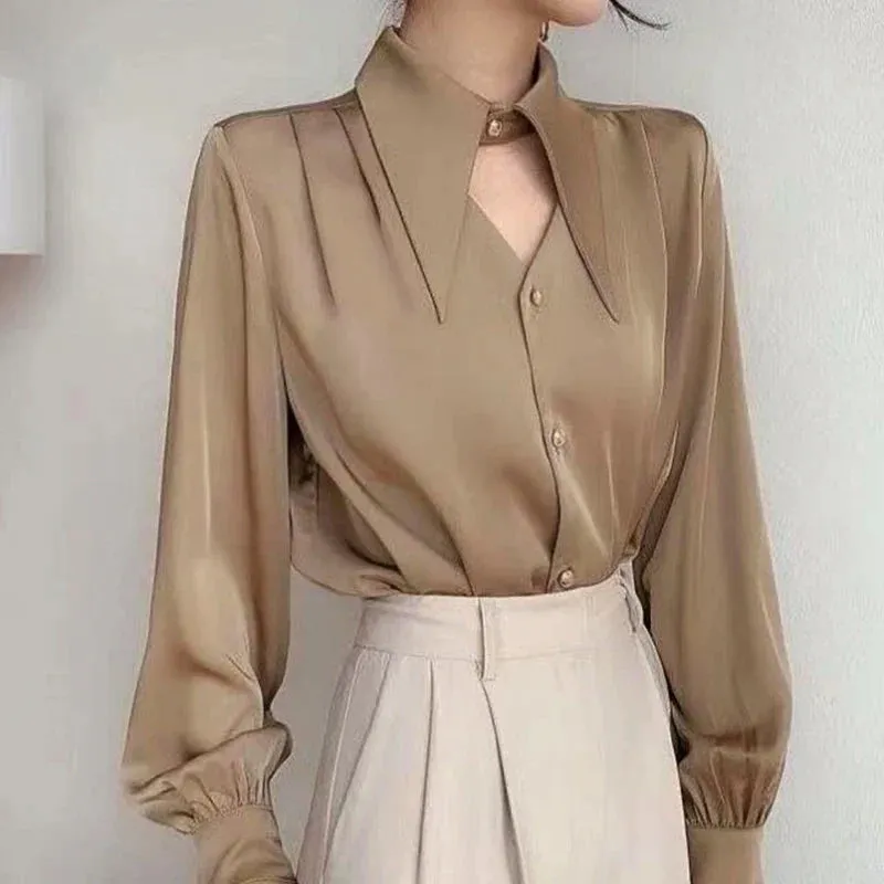 French Soft Elegant Lady Hollow Out Blouse