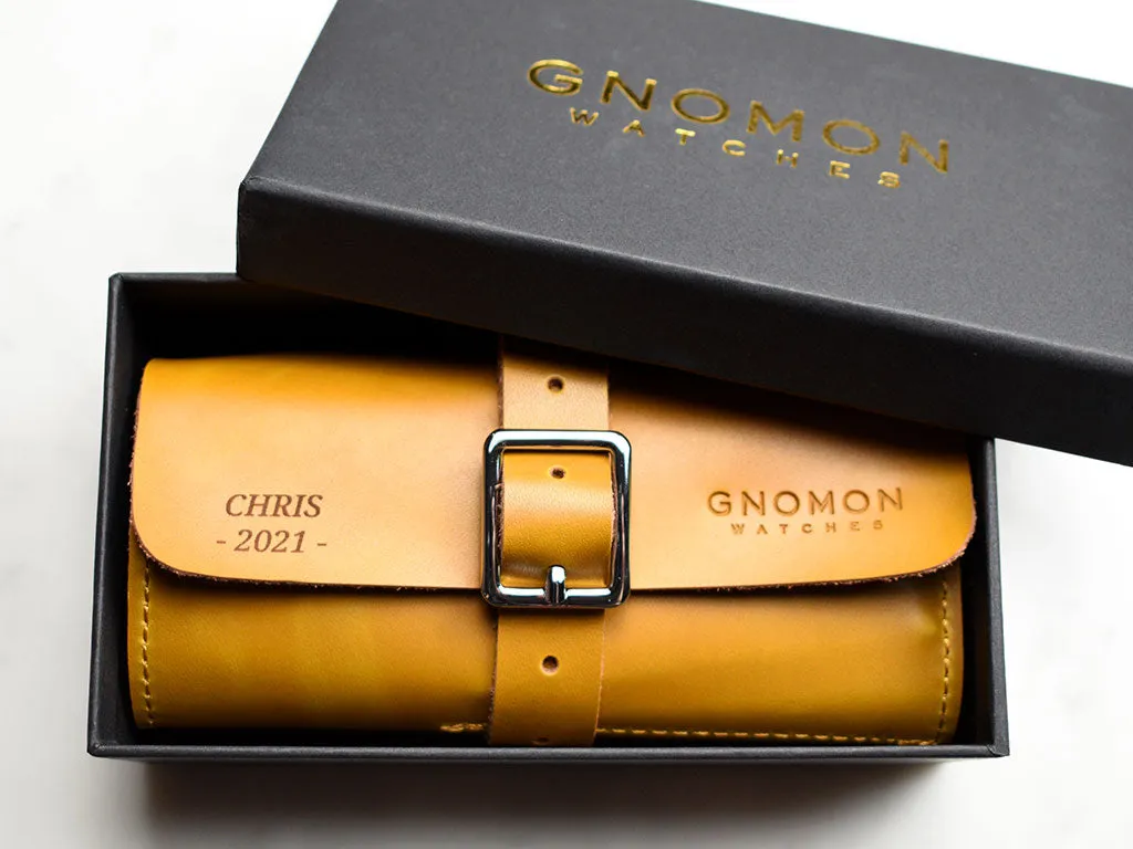 Gnomon Travelling Watch Roll - Mustard Yellow