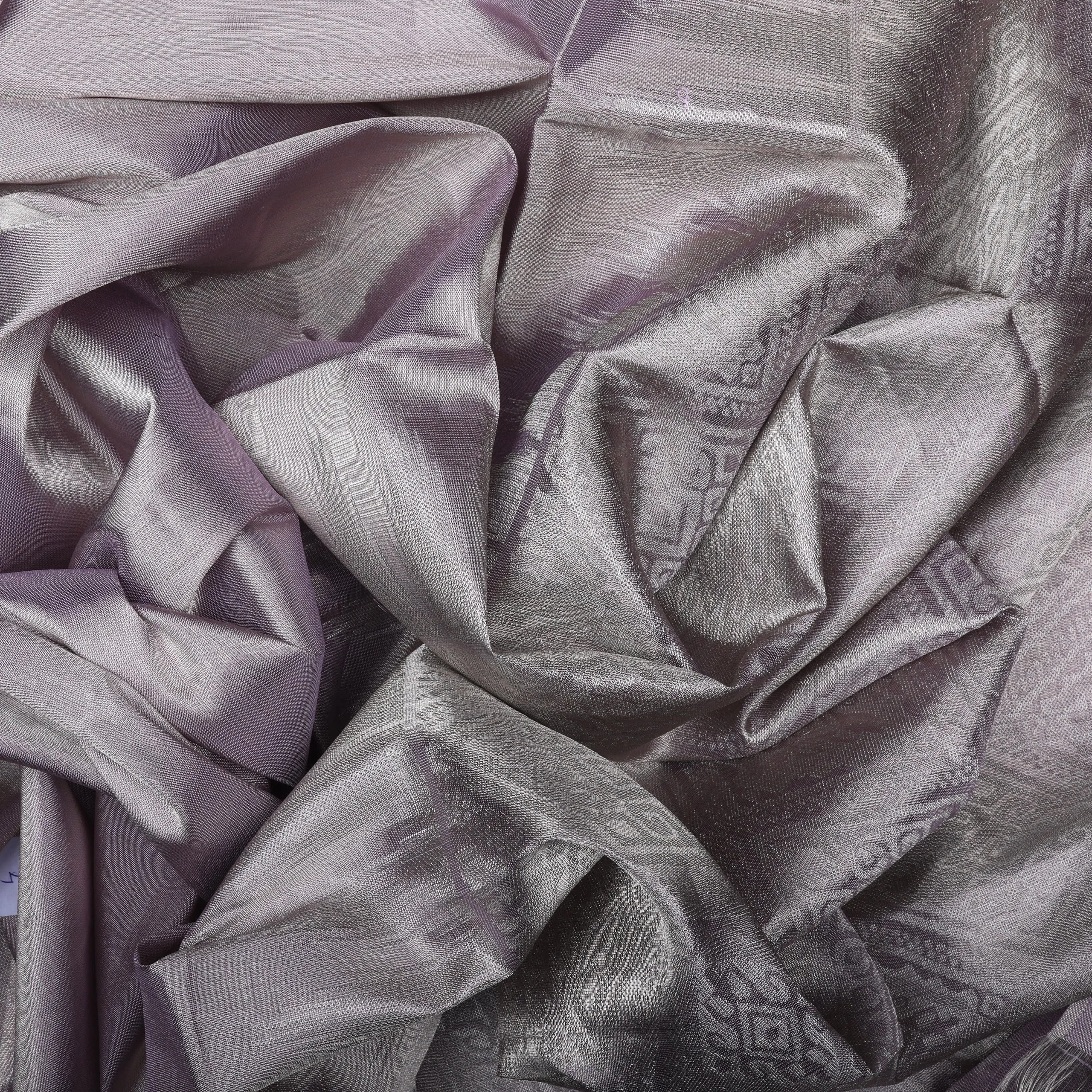 Handwoven Lilac Soft Silk Saree - 1077T003632DSC