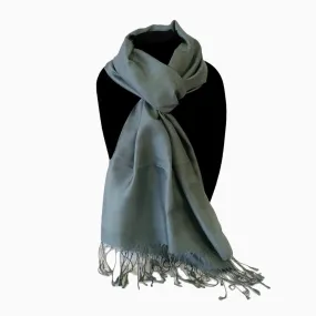 Handwoven Solid Grey Uzbek Silk Scarf