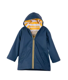 Hatley Navy and Yellow Zip Up Splash Jacket