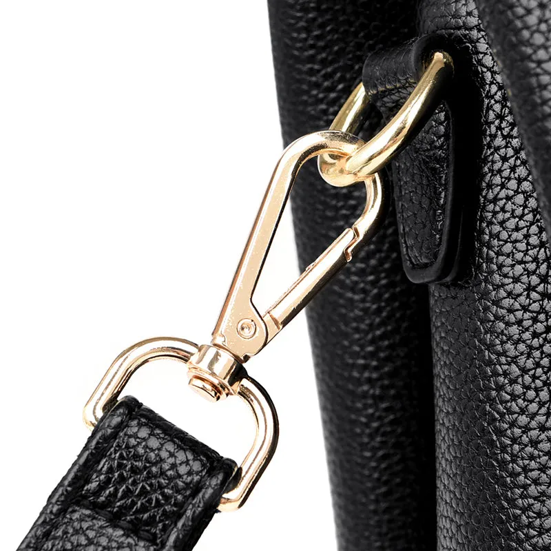 High Quality Gold Handle Casual Leather Bag