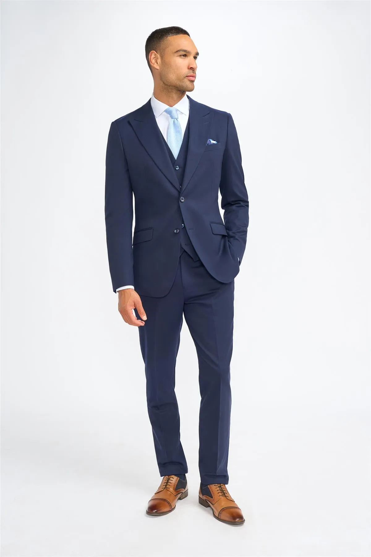 James Navy Super 130s Wool Blazer