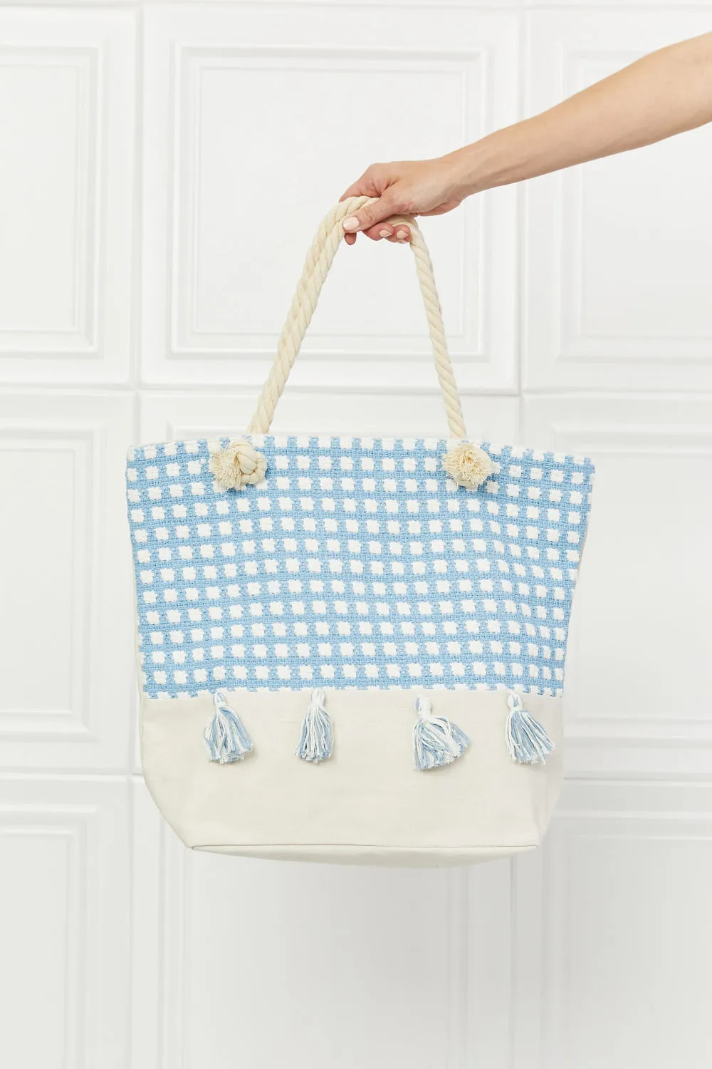 Justin Taylor Picnic Date Tassel Tote Bag