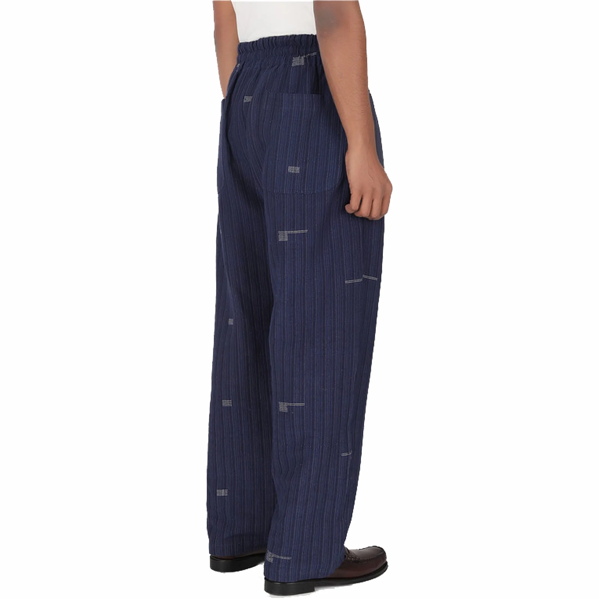 Kardo Vikram Drawstring Elastic Waist Over Sized Trousers (Indigo)