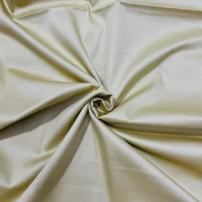 Latte Cream Solid Cotton Satin Fabric