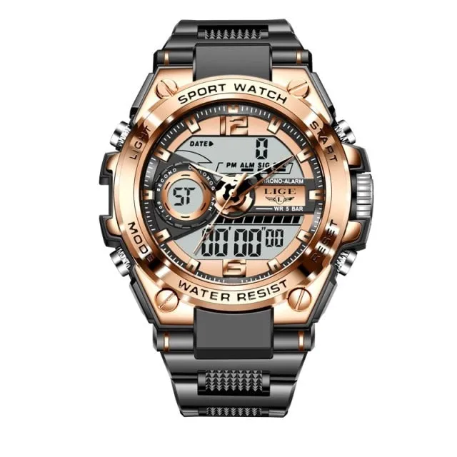 LIGE Men's 50m Waterproof Digital Wristwatch