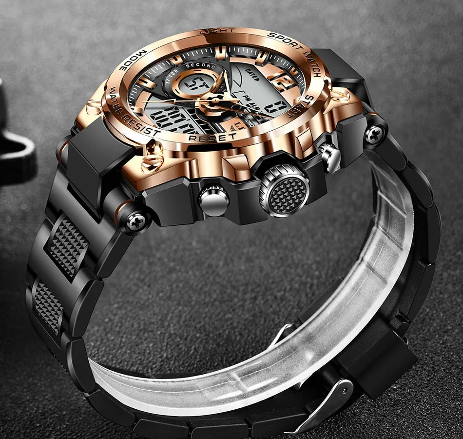 LIGE Men's 50m Waterproof Digital Wristwatch