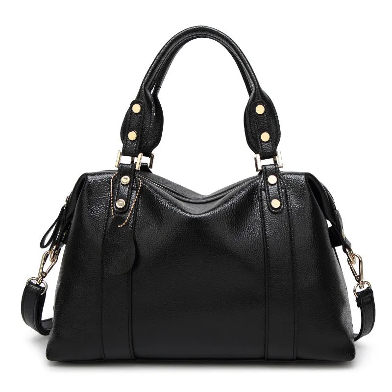 Lychee Pattern Fashion Casual PU Leather Handbag