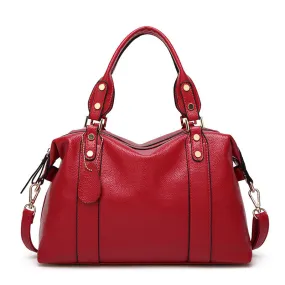 Lychee Pattern Fashion Casual PU Leather Handbag