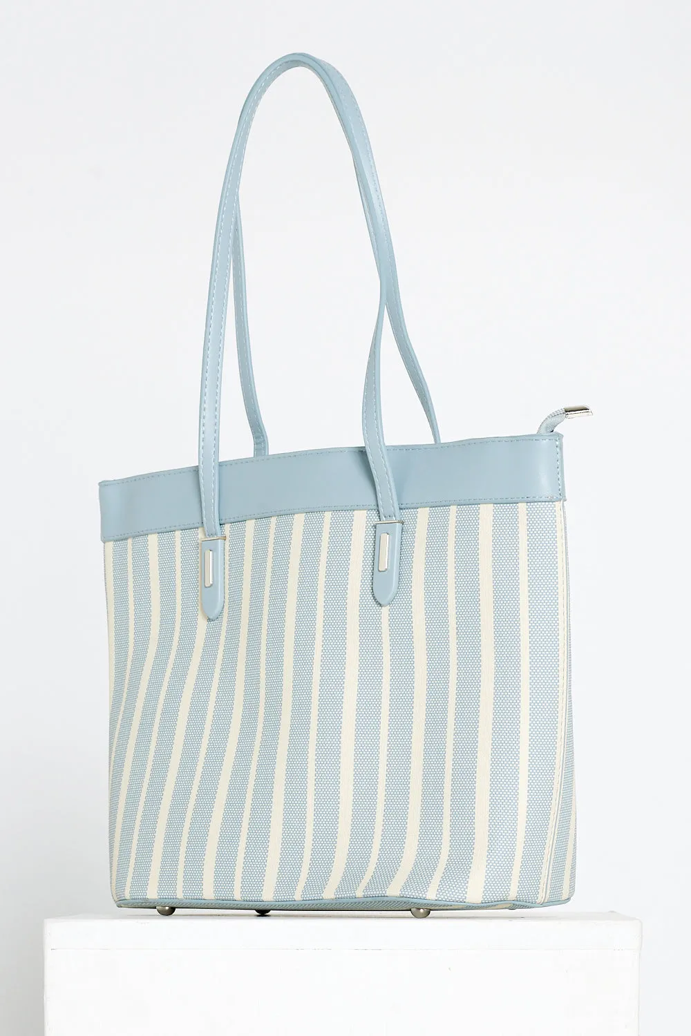 Marissa Tote Bag - Blue/Stripe