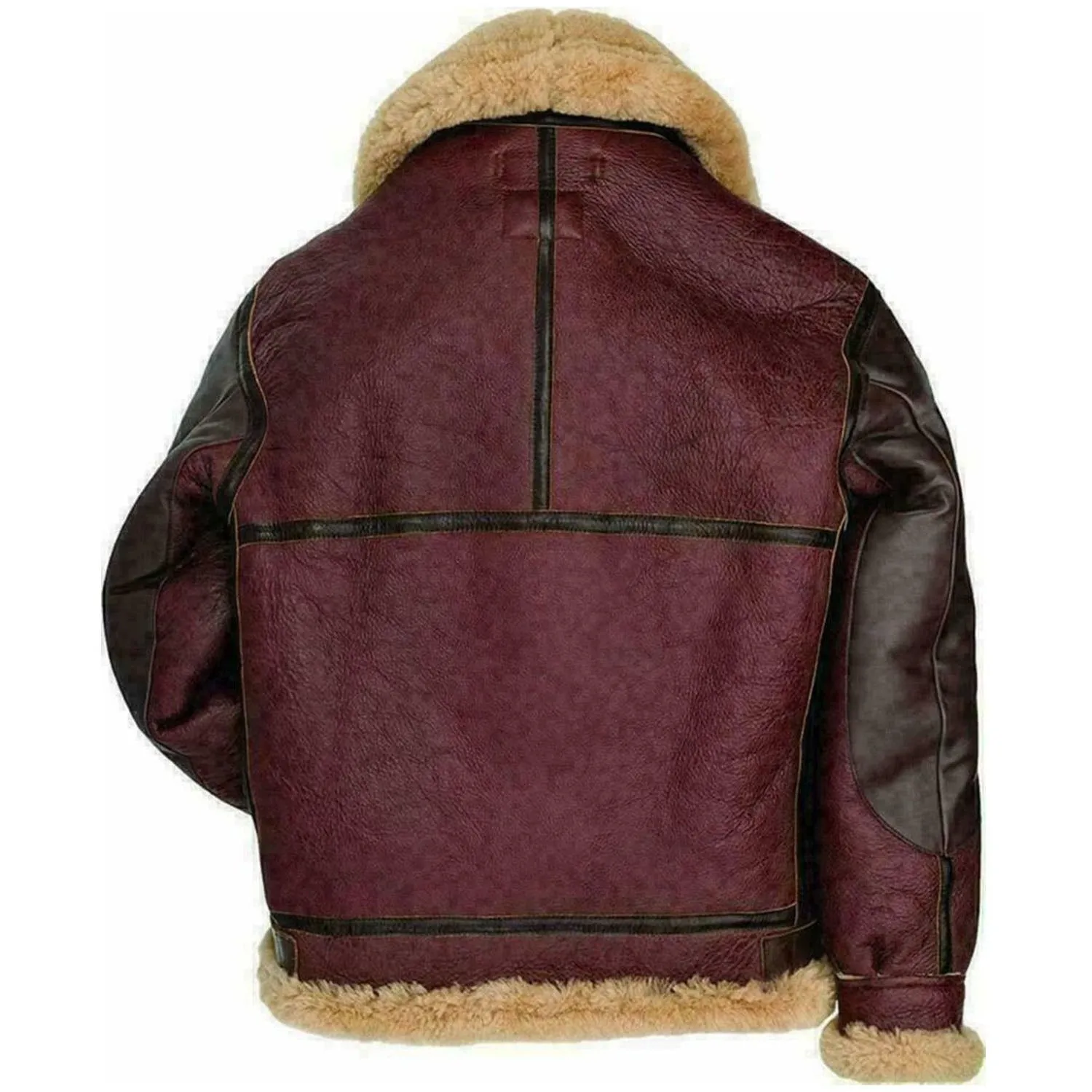 Men's Cockpit Maroon Sheepskin Leather Jacket