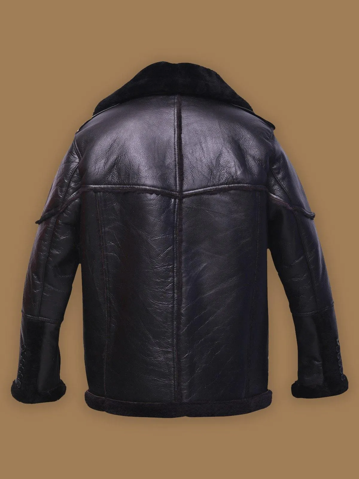 Men's Pure Black Sheepskin Leather Jacket