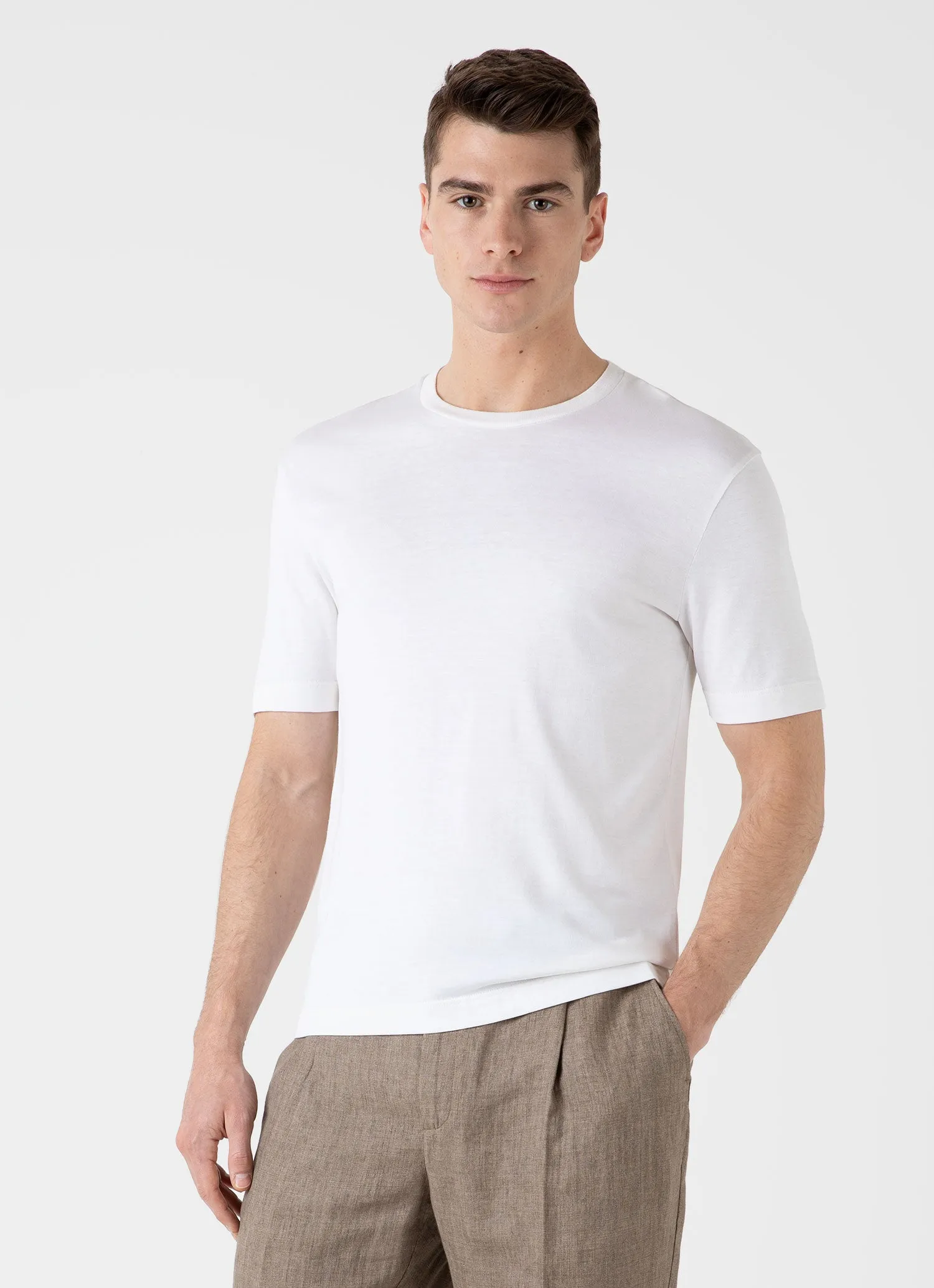 Men's Silk Cotton T-shirt in White