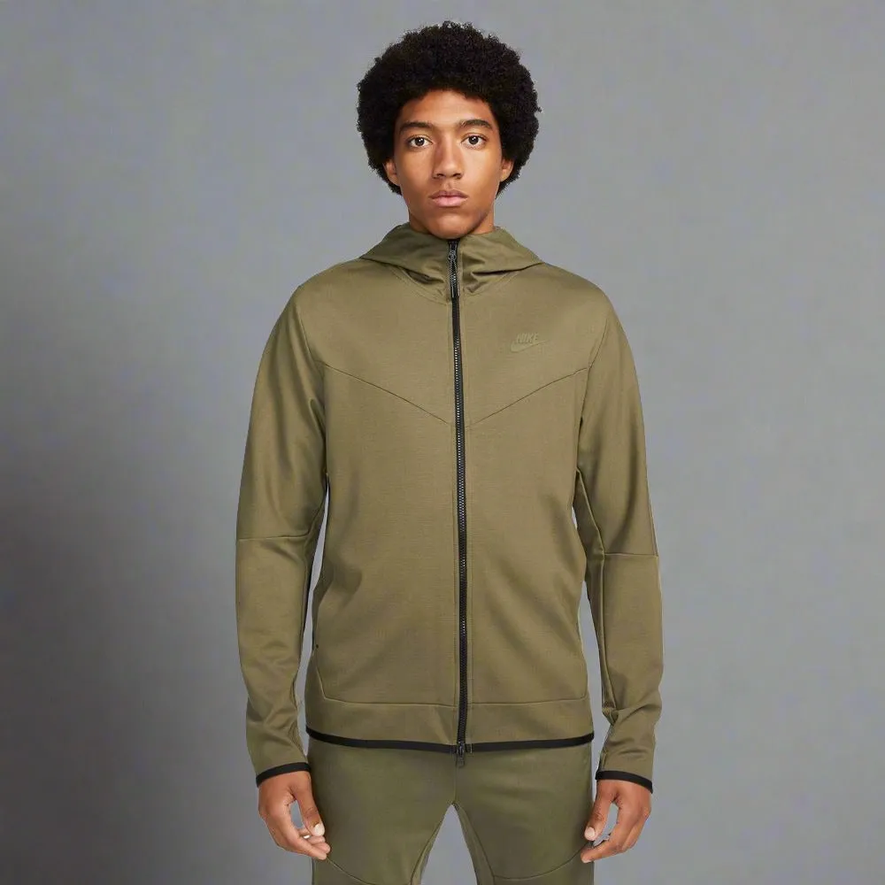 Mens Sportswear Tech Fleece Lightweight Full-Zip Hoodie Sweatshirt - Medium Olive