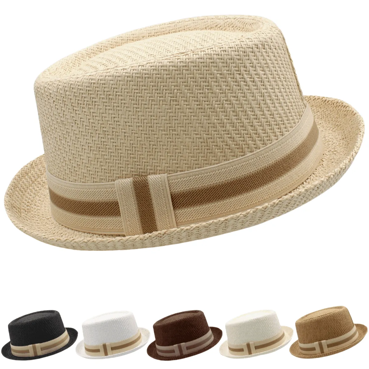 Men's Straw Pork Pie Hat