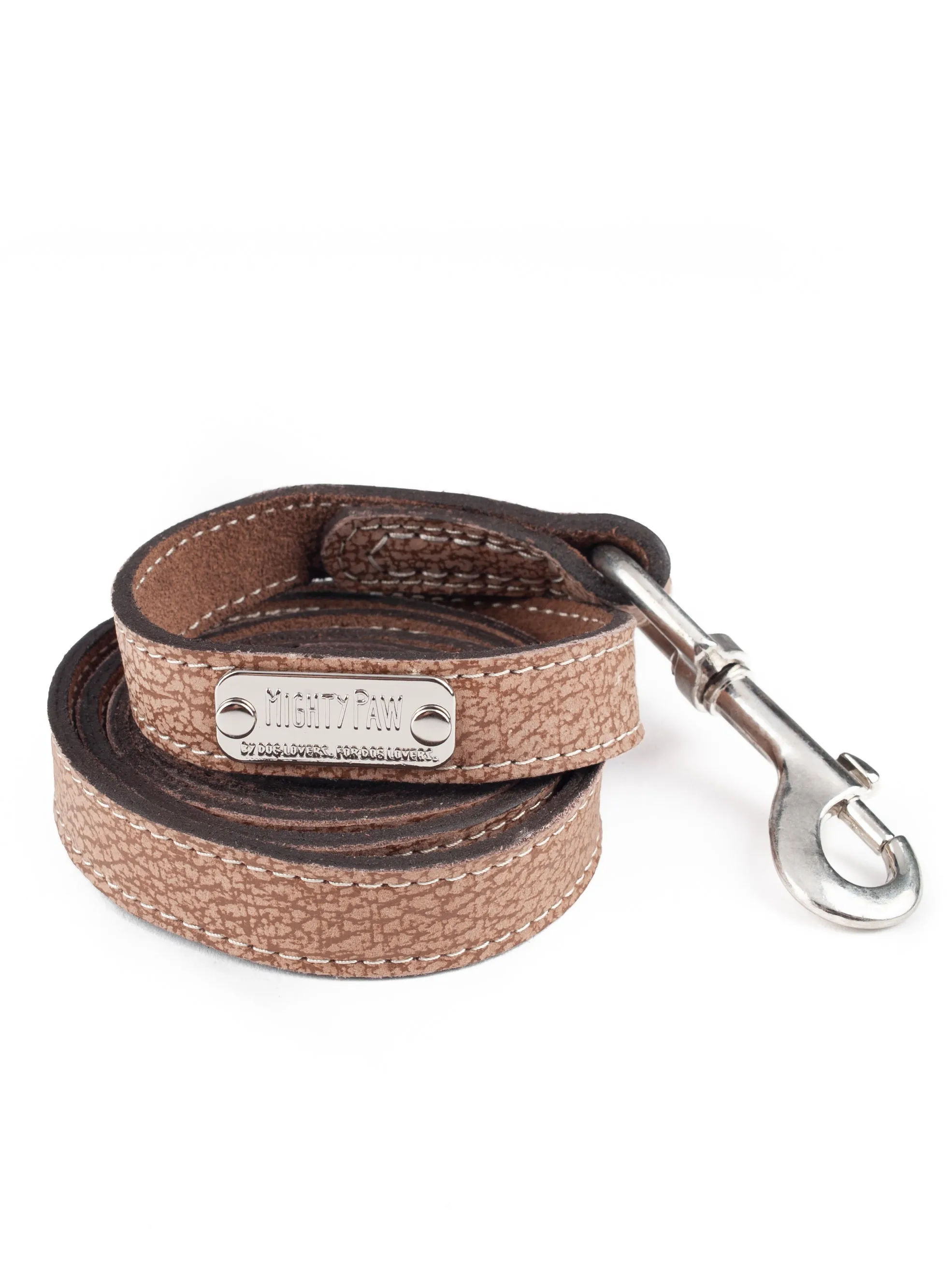 Mighty Paw Distressed Leather Dog Leash: Premium Comfort and Style