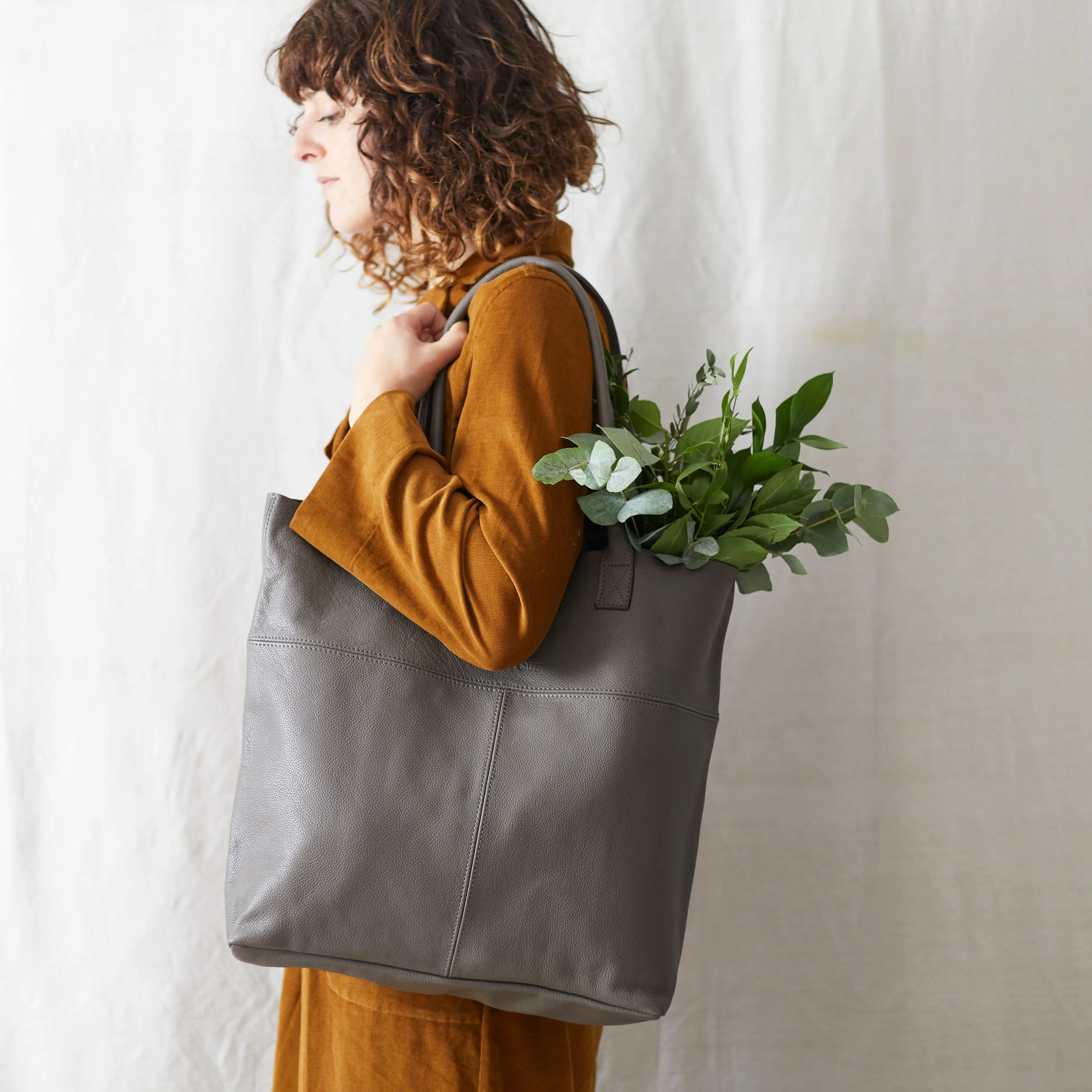 MIRA Handcrafted Large Leather Tote Shopper Bag