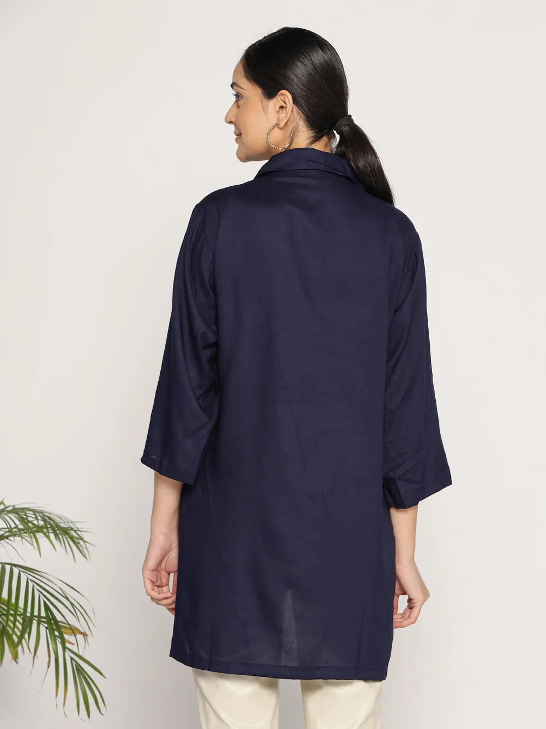 Navy Rayon ShirtTop - Ardoise