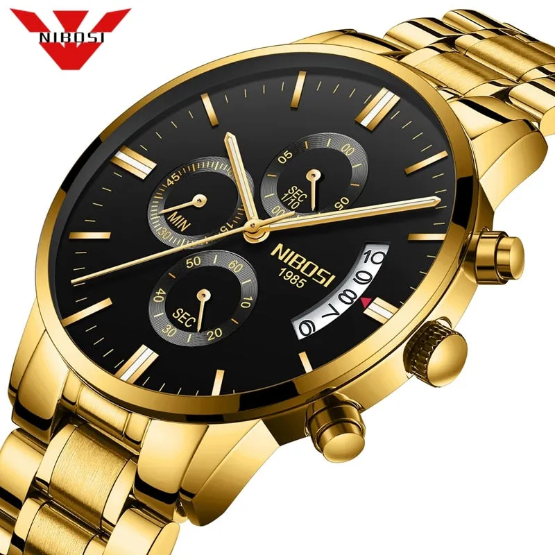 NIBOSI Hardlex Quartz Luxury Men's Wristwatch