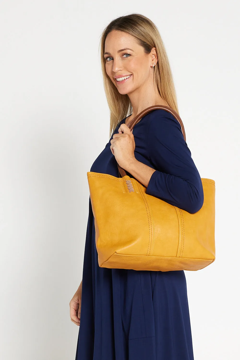 Odina Tote Bag & Clutch - Yellow