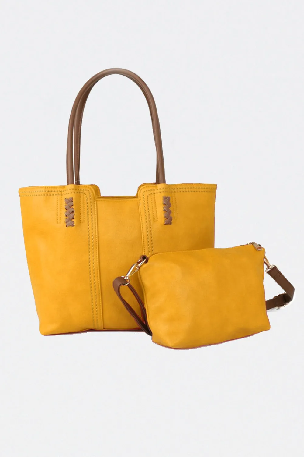 Odina Tote Bag & Clutch - Yellow