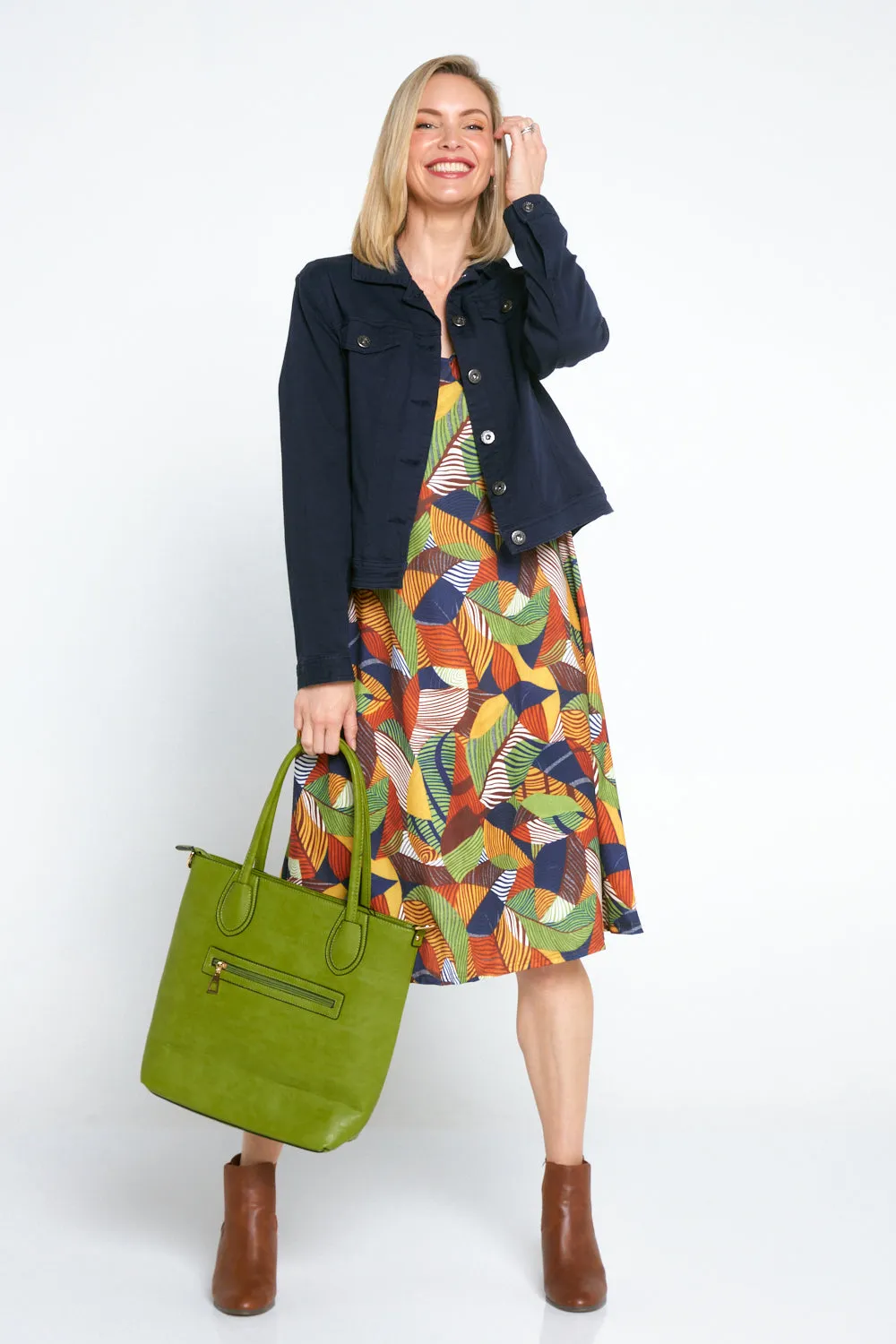 Olivia Tote Bag & Clutch - Green