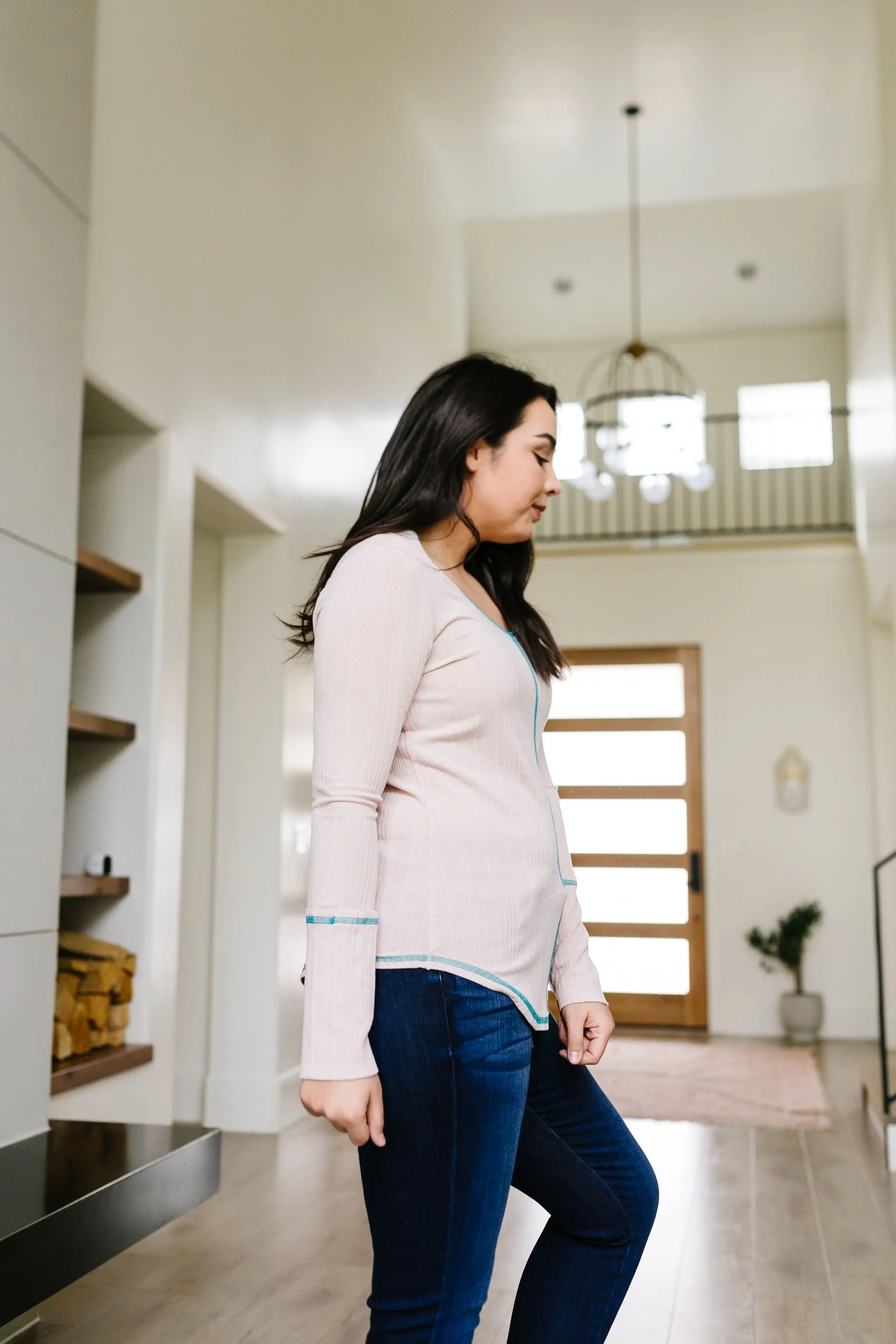 On The Edge Of Spring Top In Blush