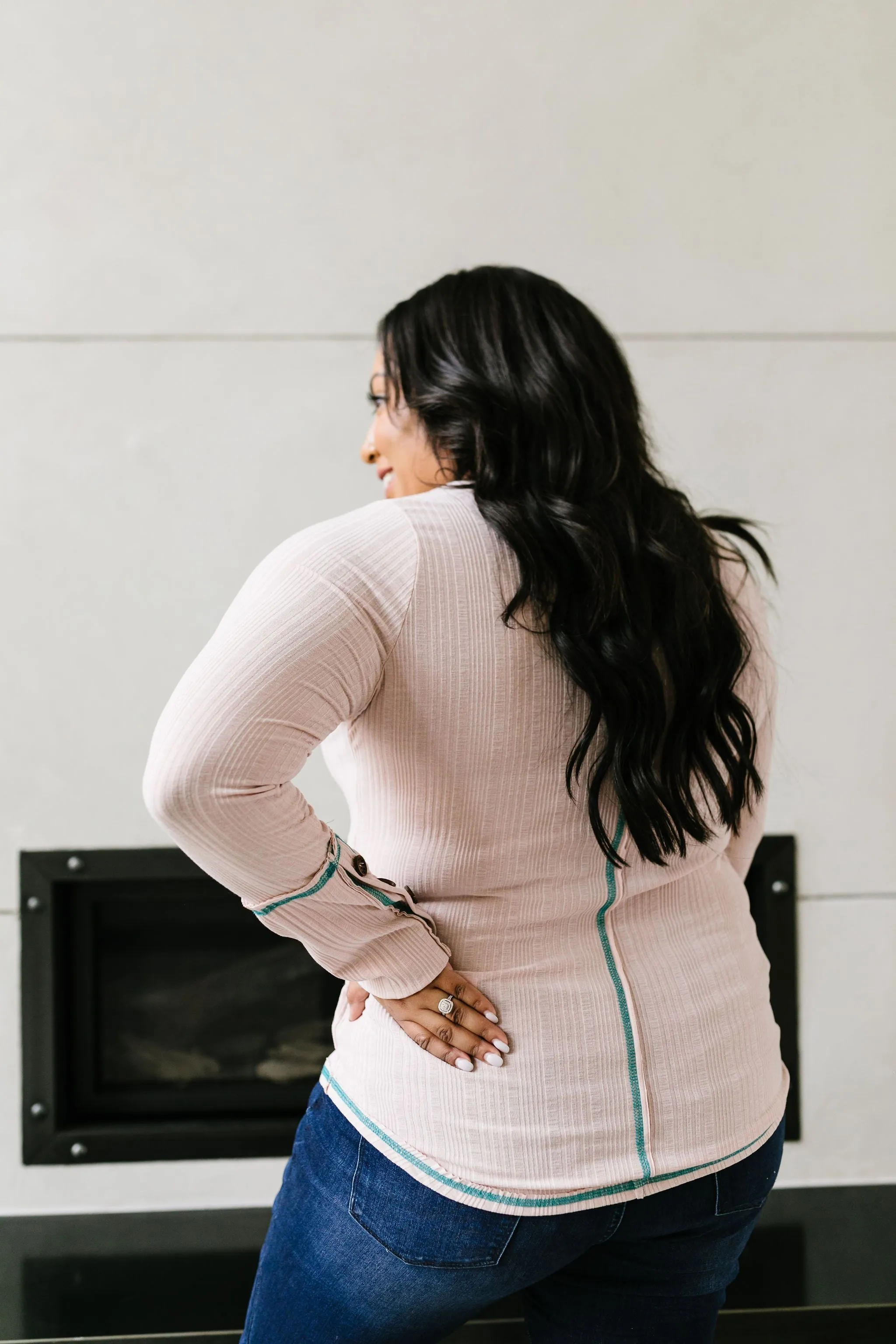 On The Edge Of Spring Top In Blush