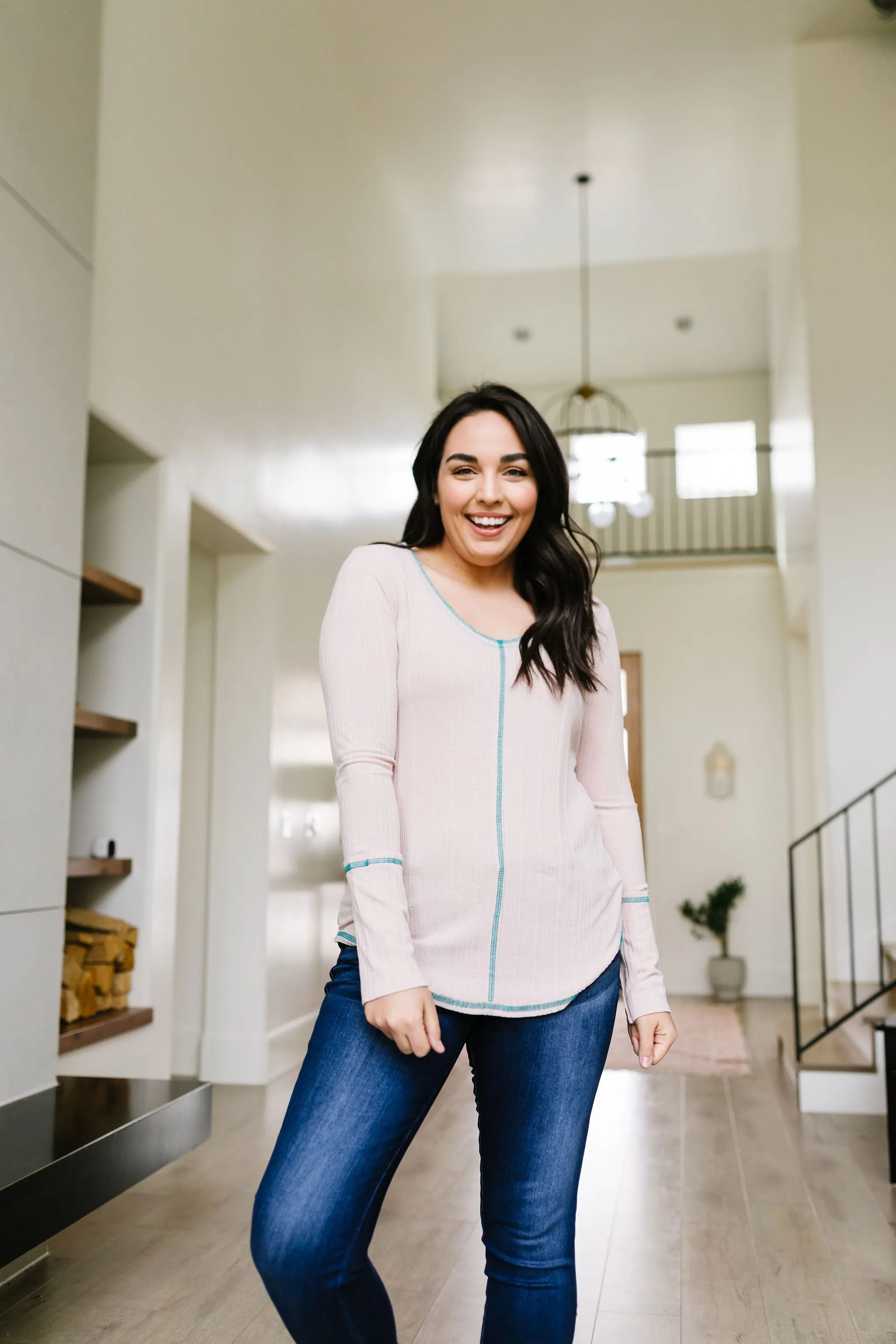 On The Edge Of Spring Top In Blush