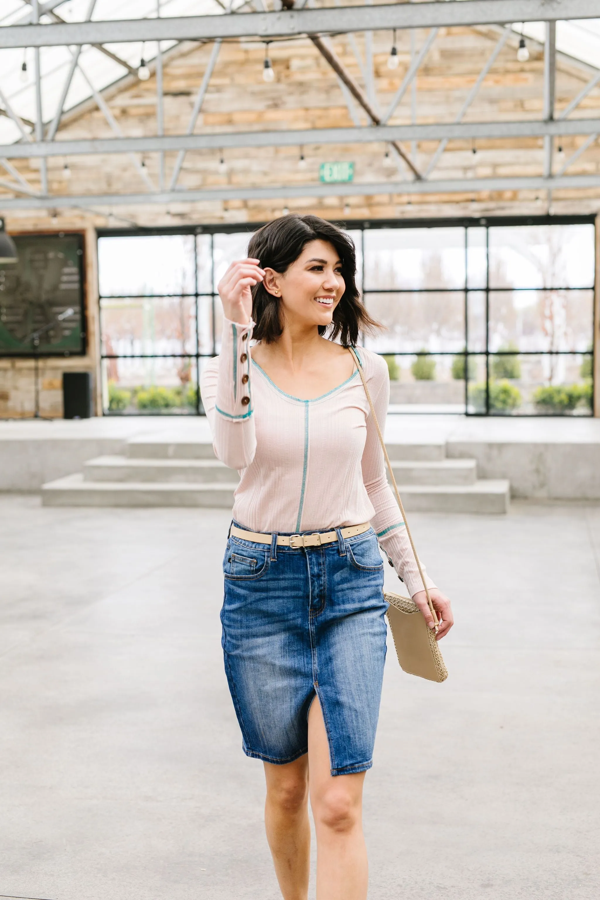 On The Edge Of Spring Top In Blush