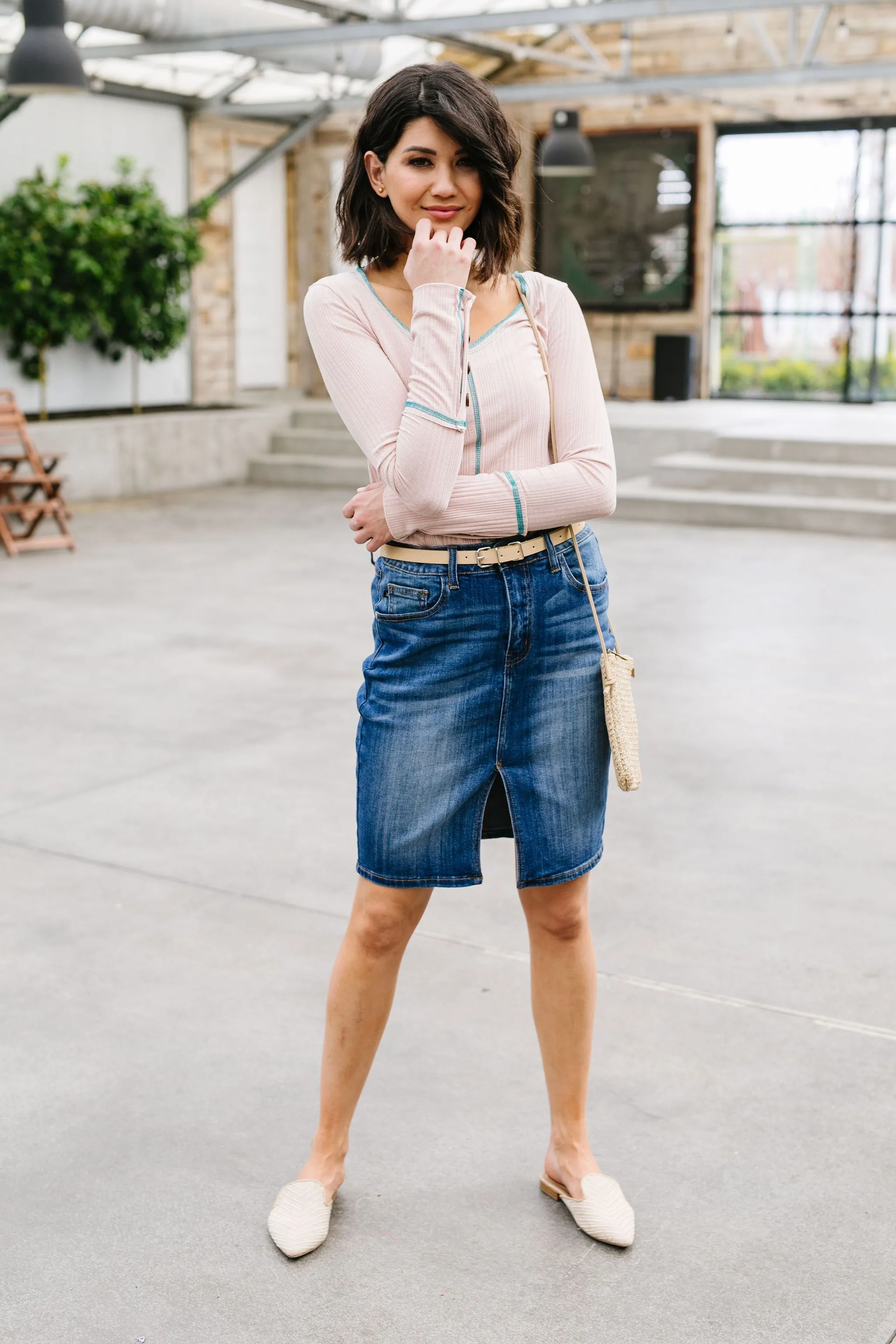 On The Edge Of Spring Top In Blush