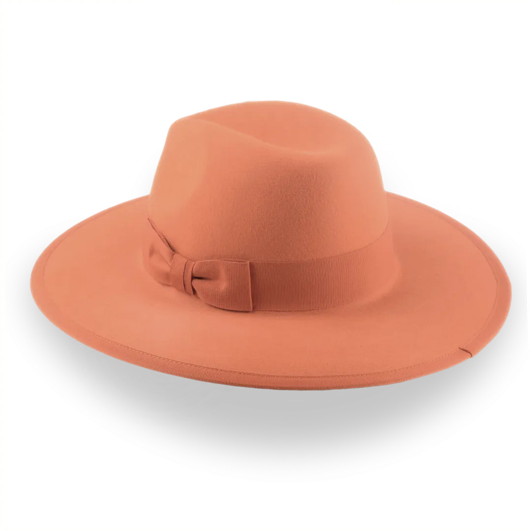 Orange Wide Brim Fedora in Stylish Fur Felt | The Taylor