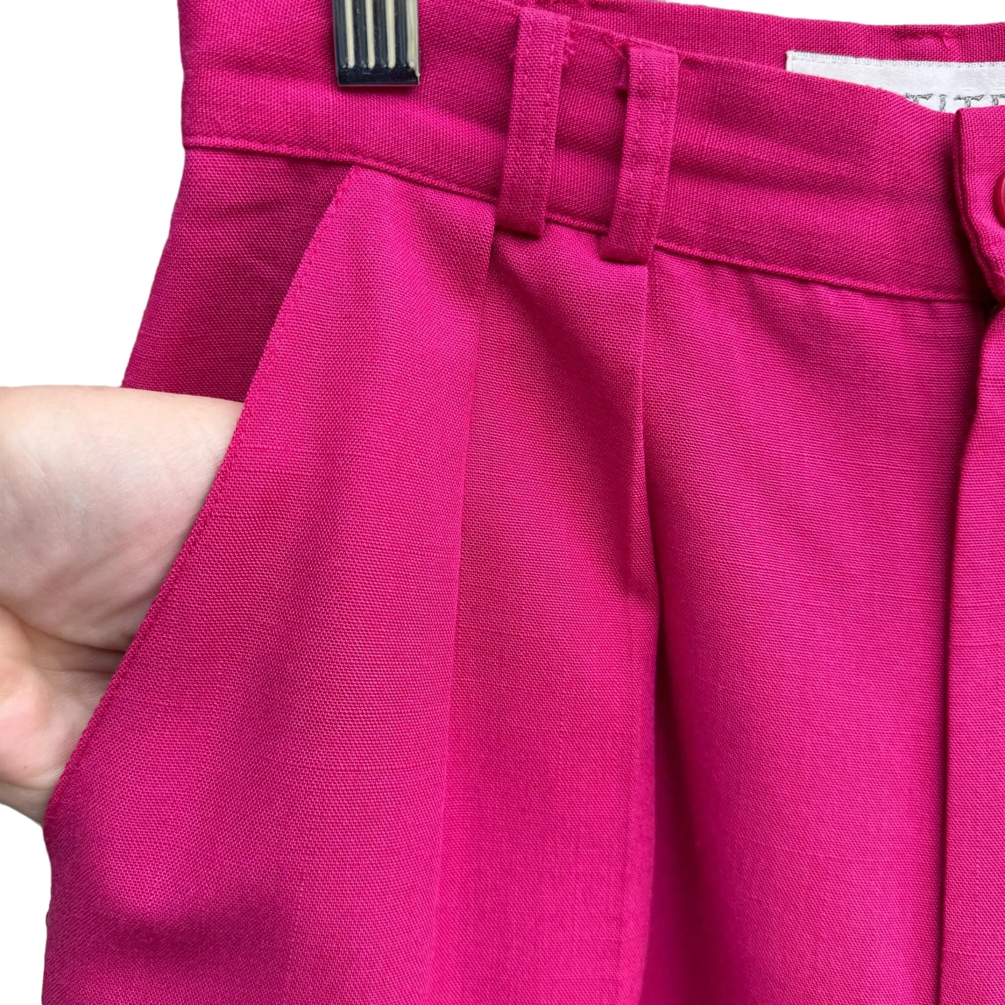 Petite Sophisticate Vintage 90s Womens Hot Pink Pleated High Waist Dress Pants 6