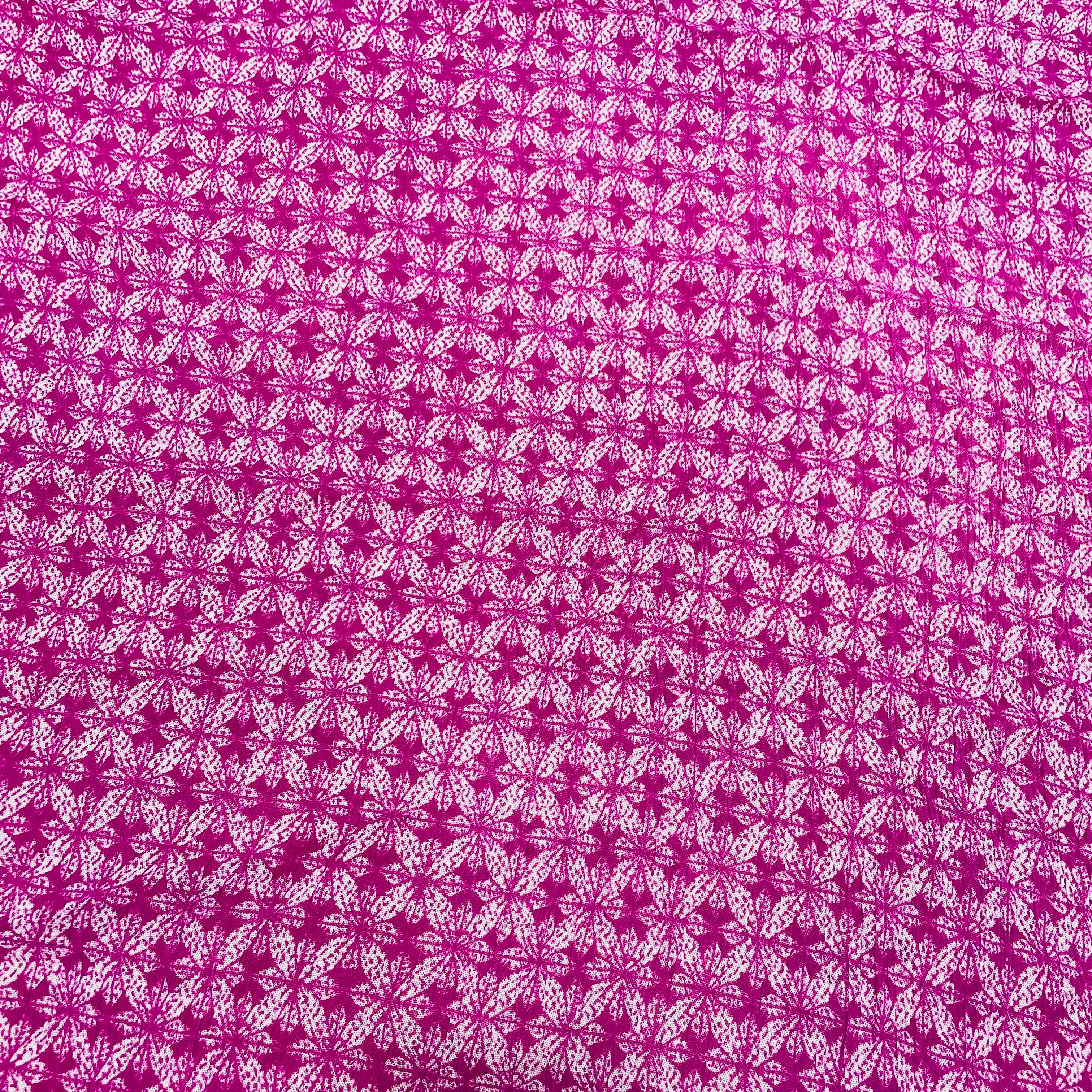 Pink Geometerical Print Rayon Fabric