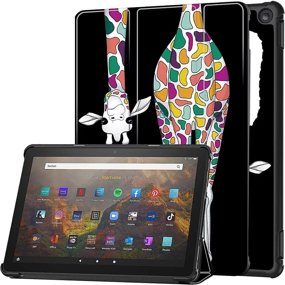 "You Look Amazing" Giraffe Themed Tri-Fold Folio Case - Amazon Fire HD 10 = TB00368