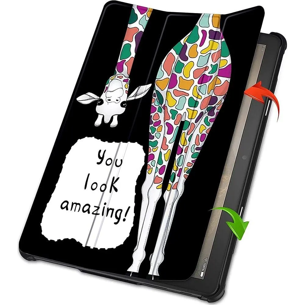 "You Look Amazing" Giraffe Themed Tri-Fold Folio Case - Amazon Fire HD 10 = TB00368