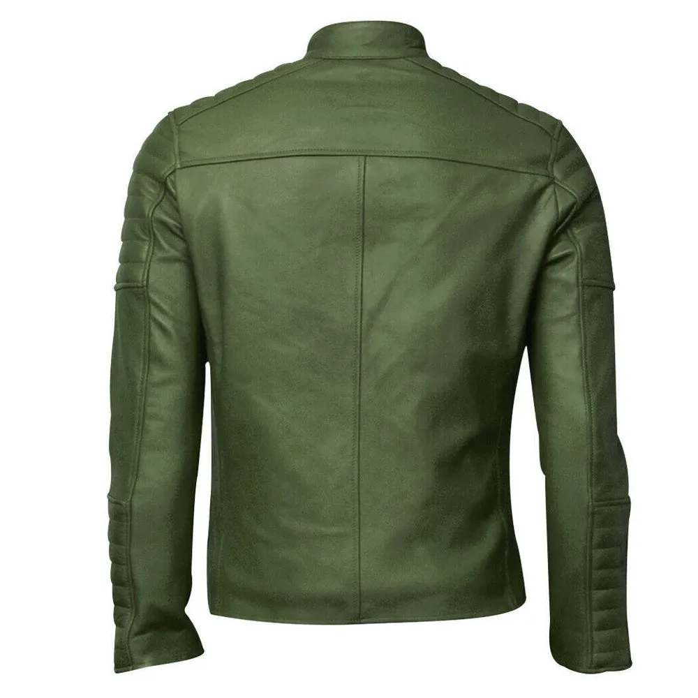 Retro Club Green Leather Jacket