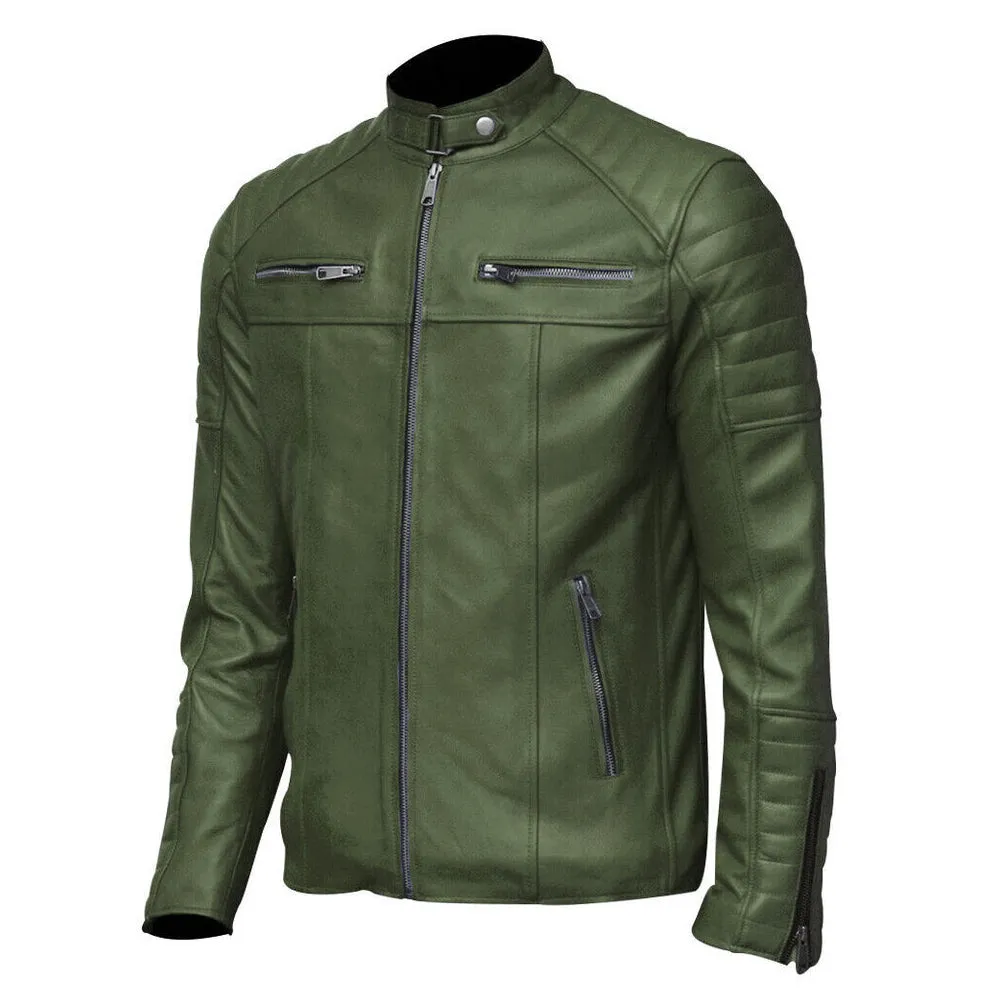 Retro Club Green Leather Jacket