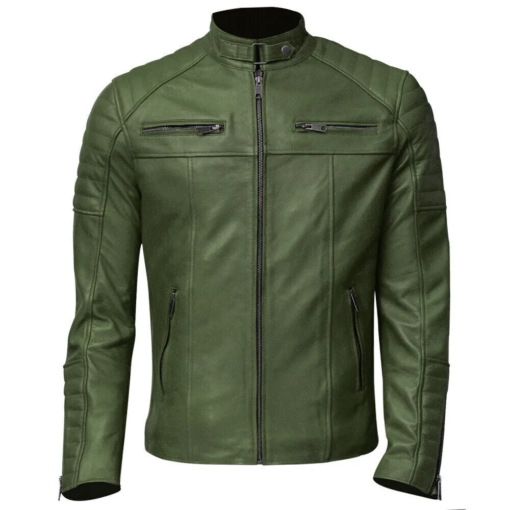 Retro Club Green Leather Jacket