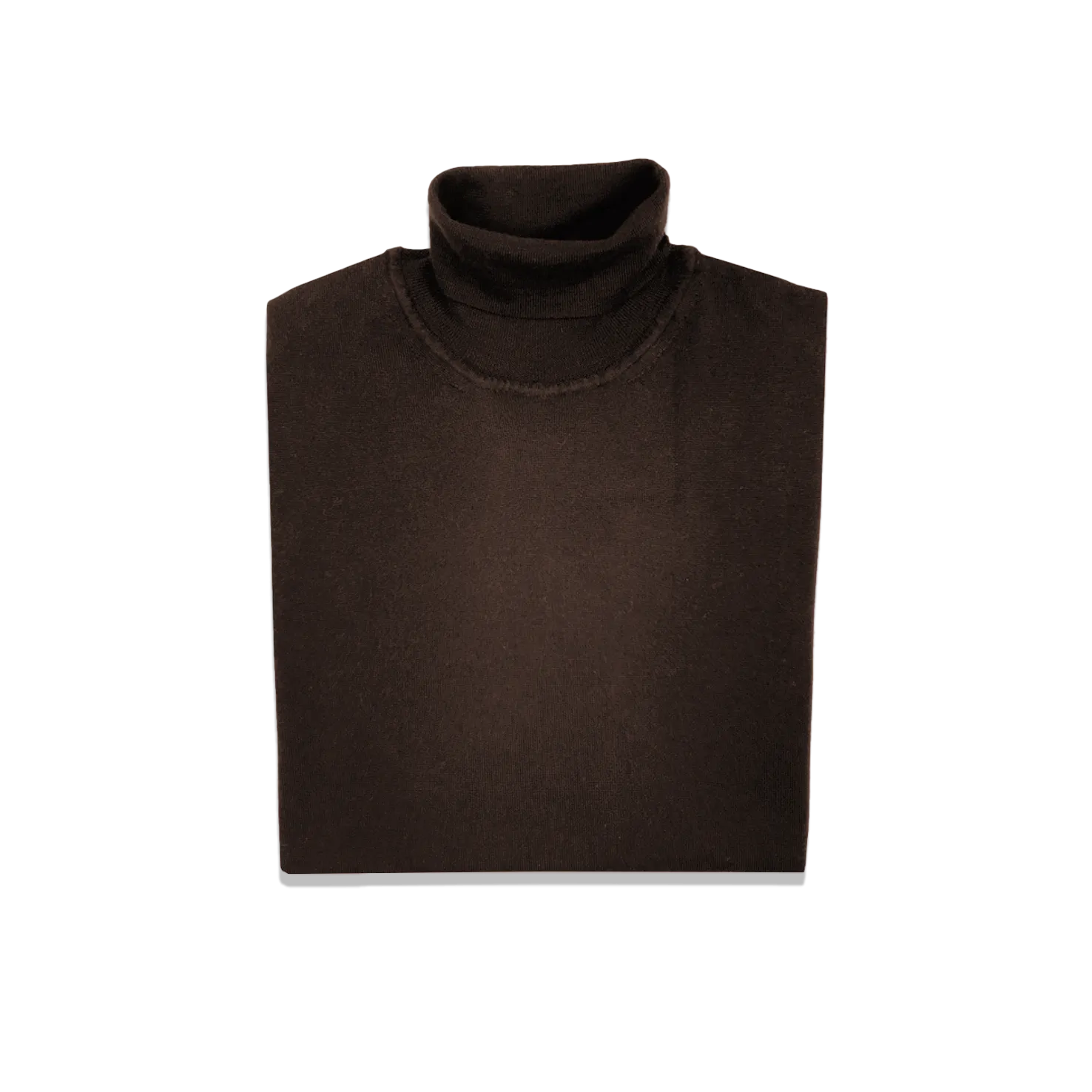 Roll Neck Jumper in Chocolate Brown Cashmere Silk