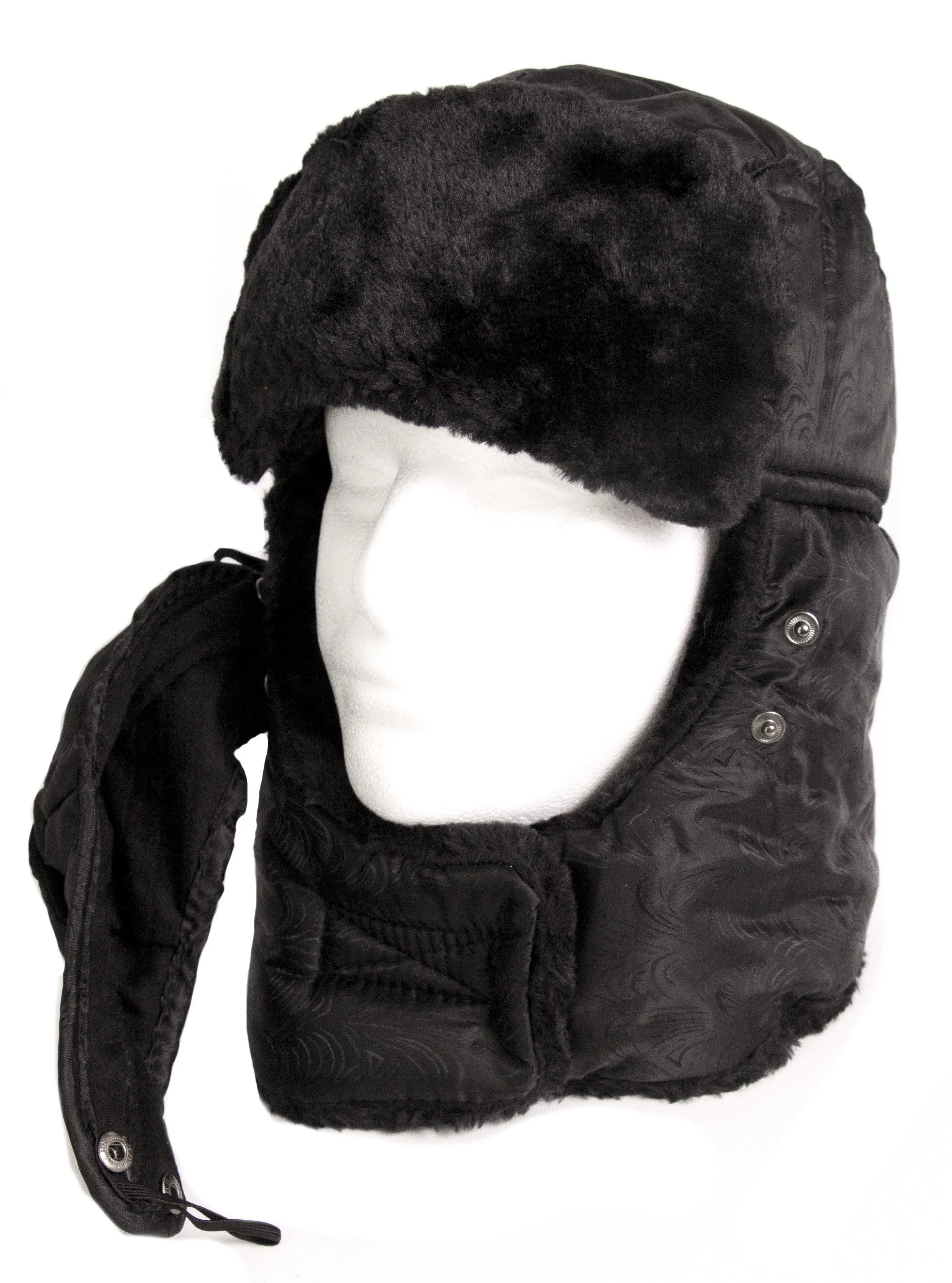 Sakkas Alex Unisex  Ushanka Faux Fur Windproof Trapper Aviator Hat Removable Mask