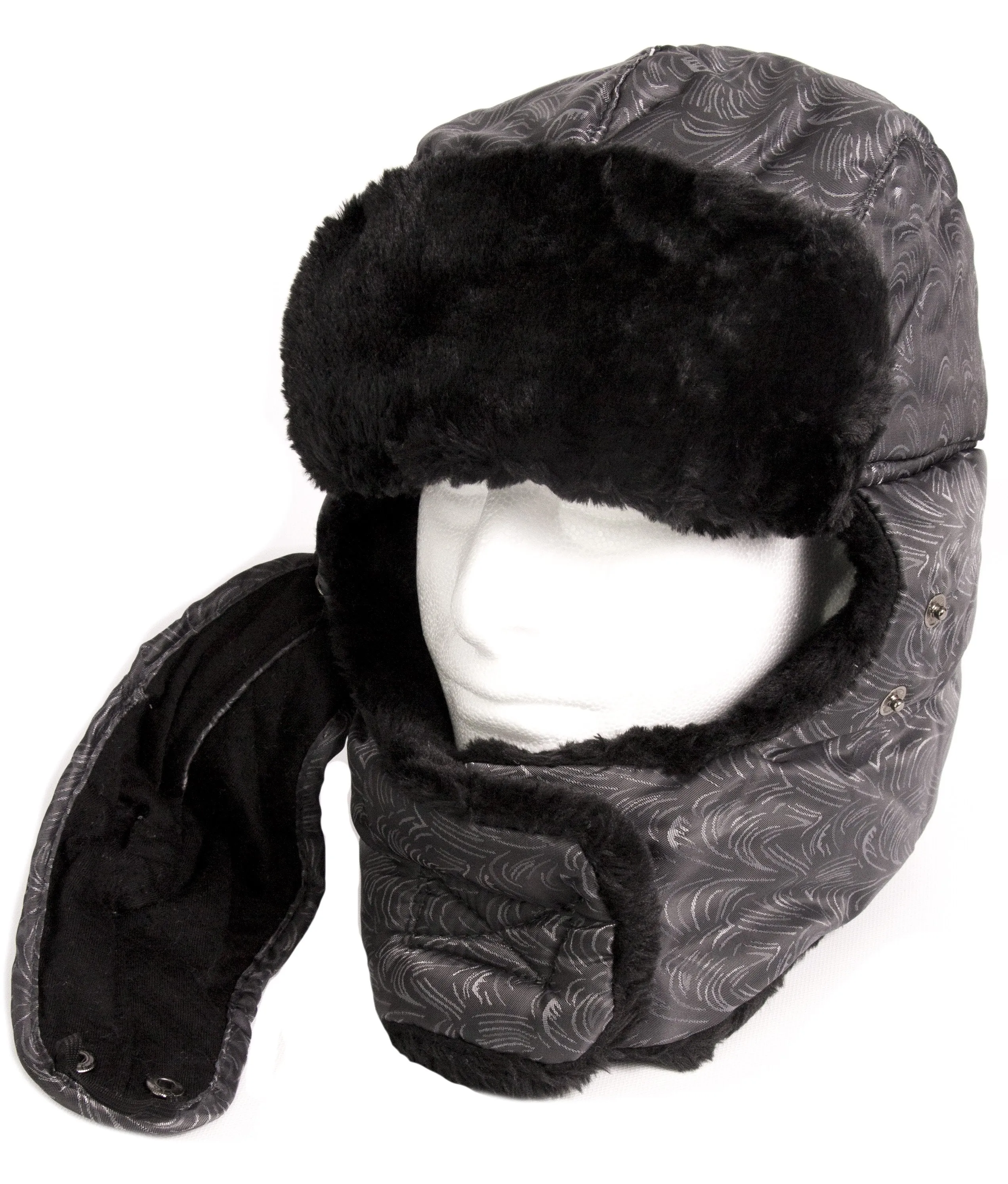 Sakkas Alex Unisex  Ushanka Faux Fur Windproof Trapper Aviator Hat Removable Mask