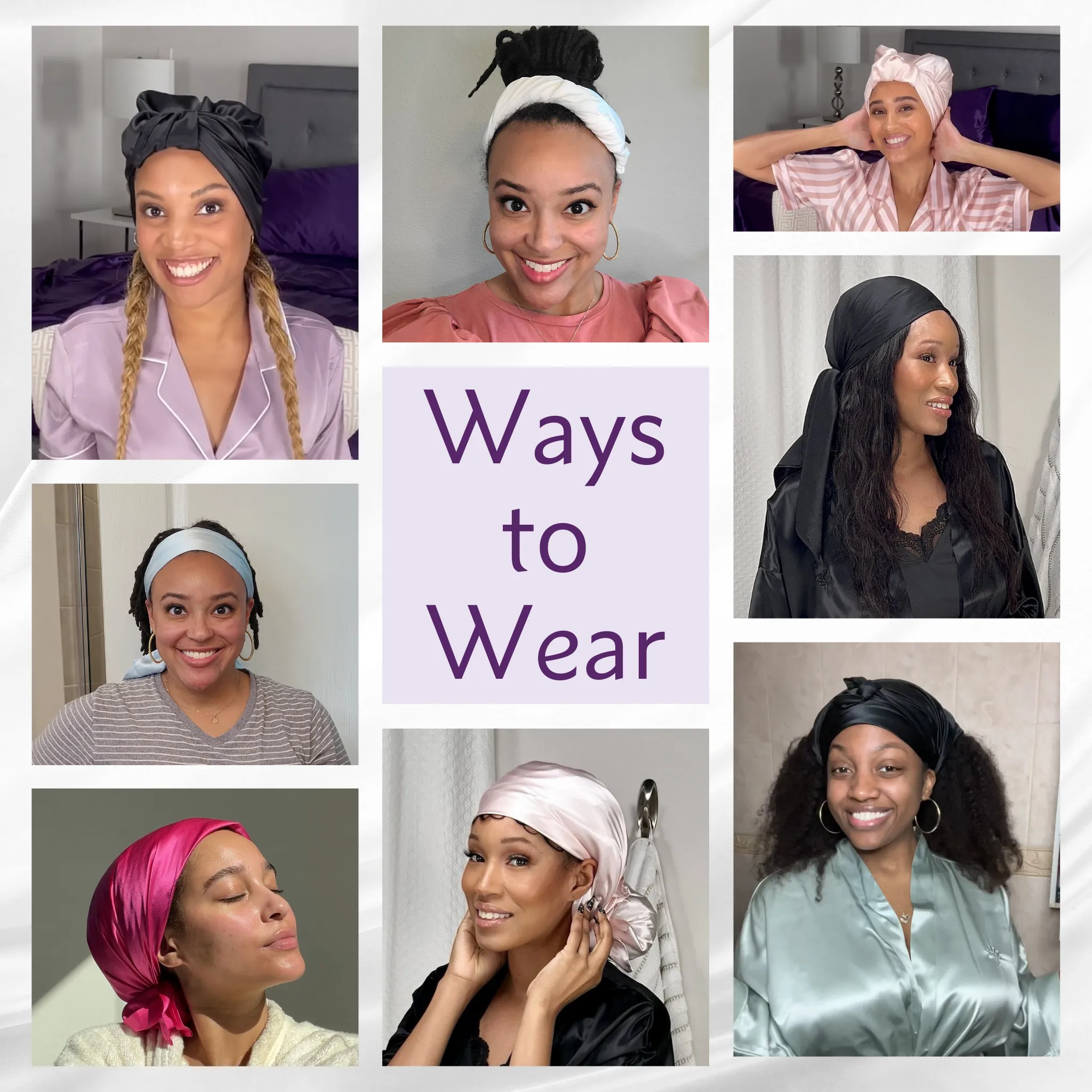 Silk Square Head Scarf - Lilac