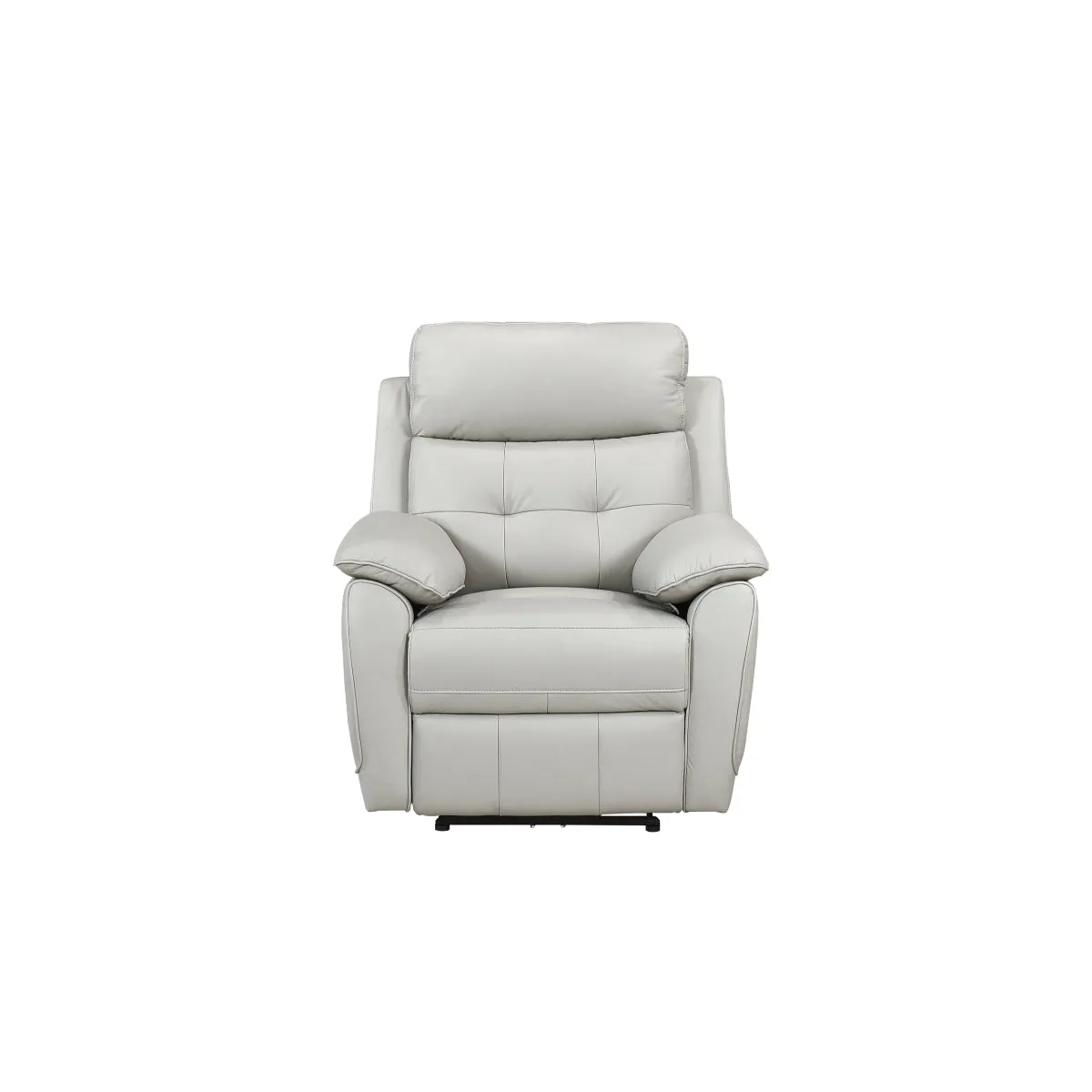 Silver Power Reclining Chair with USB Ports – 100% Leather & PVC Match