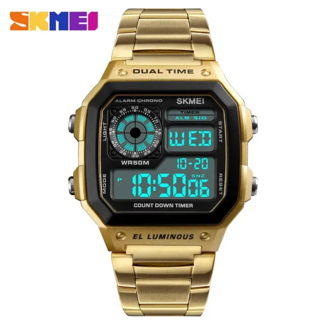 SKMEI Reloj Deportivo Men's Digital Stainless Steel Wristwatch